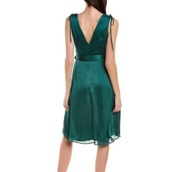 Laundry By Shelli Segal Womens Wrap Cocktail Dress, Green - Picture 2 of 10